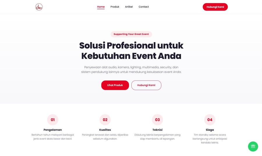 Homepage of D'Communication Rental